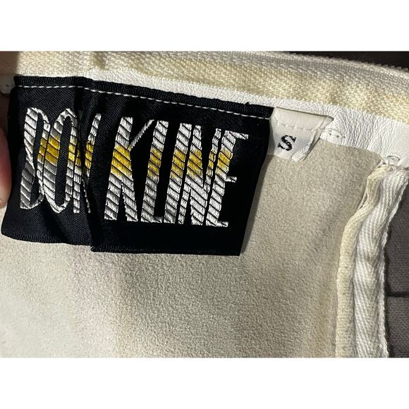 VTG Don Kline Halter Dress Leather Cotton Womens Small Gray Art-To-Wear Pockets - Picture 6 of 10